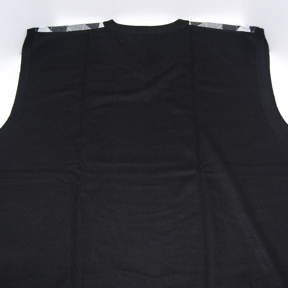 2X Mens V Neck Black Argyle Sweater Vest 2XL XXL - Picture 4 of 5